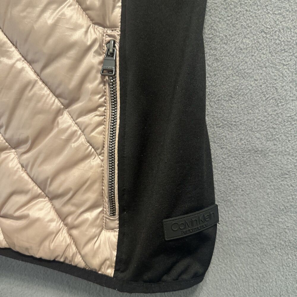 Calvin Klein Performance Puffer Vest Quilted Womens Size Large Pink Black - Picture 2 of 7